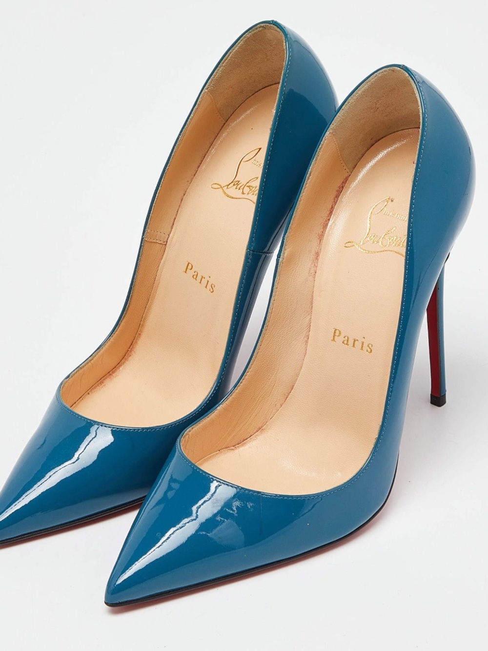 Christian Louboutin So Kate 120 Curacao Blue Patent Leather Pumps - Picture 10 of 10